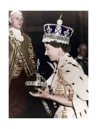 Queen Elizabeth Ii Returning To Buckingham Palace After Her Coronation 1953 Giclee Print By Art Com