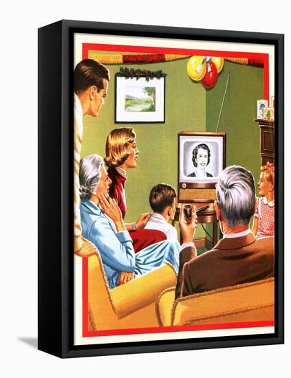Queen Elizabeth Ii's First Christmas Tv Broadcast-John Keay-Framed Premier Image Canvas