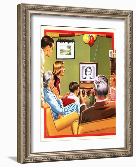 Queen Elizabeth Ii's First Christmas Tv Broadcast-John Keay-Framed Giclee Print