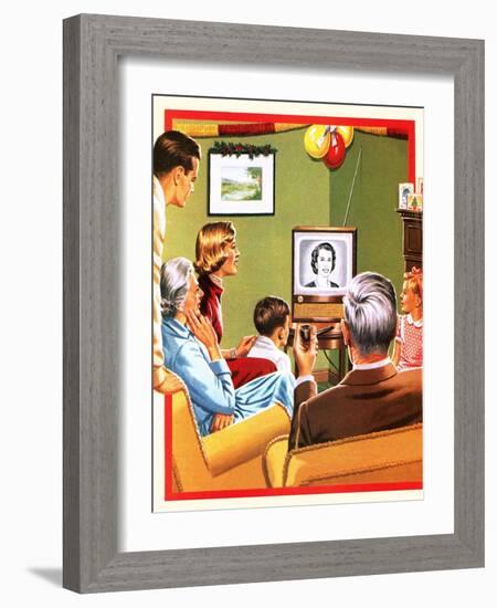 Queen Elizabeth Ii's First Christmas Tv Broadcast-John Keay-Framed Giclee Print