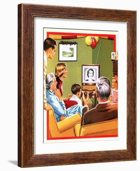 Queen Elizabeth Ii's First Christmas Tv Broadcast-John Keay-Framed Giclee Print