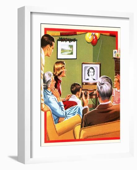 Queen Elizabeth Ii's First Christmas Tv Broadcast-John Keay-Framed Giclee Print