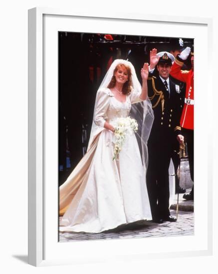 Queen Elizabeth II's Son, Prince Andrew, Marries Sarah Ferguson at Westminister Abbey in London-null-Framed Photographic Print