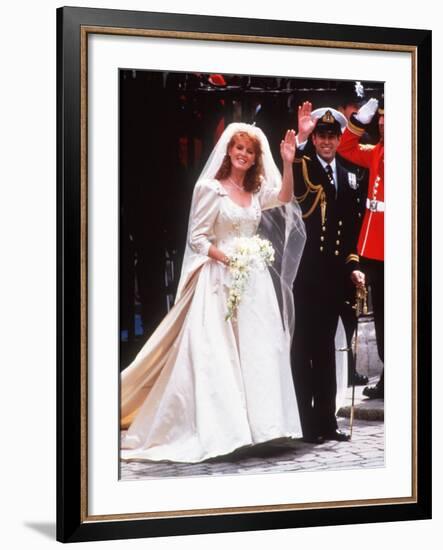 Queen Elizabeth II's Son, Prince Andrew, Marries Sarah Ferguson at Westminister Abbey in London-null-Framed Photographic Print