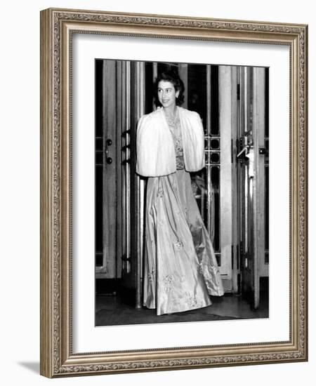 Queen Elizabeth Ii the Day She Was Engaged to Prince Philip-Associated Newspapers-Framed Photo