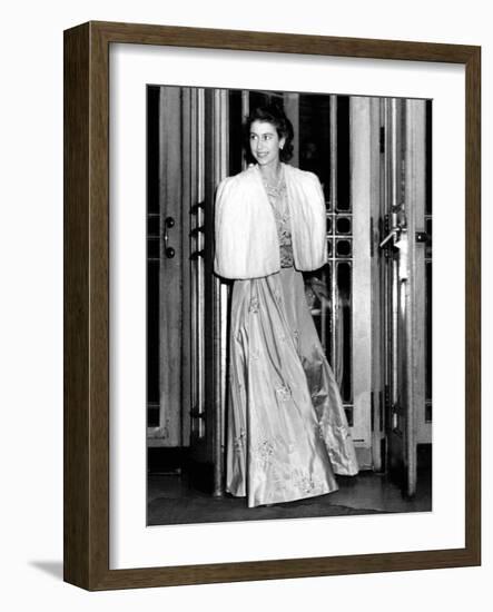 Queen Elizabeth Ii the Day She Was Engaged to Prince Philip-Associated Newspapers-Framed Photo