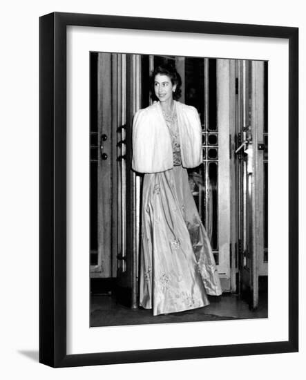 Queen Elizabeth Ii the Day She Was Engaged to Prince Philip-Associated Newspapers-Framed Photo