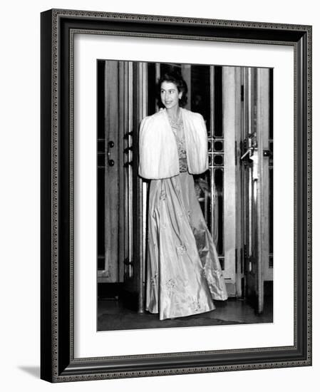 Queen Elizabeth Ii the Day She Was Engaged to Prince Philip-Associated Newspapers-Framed Photo