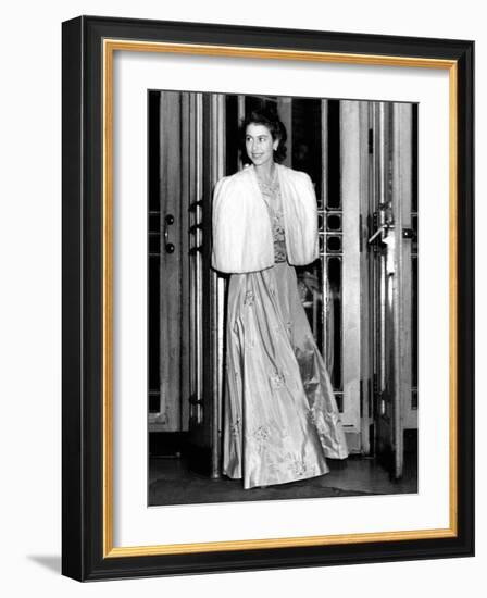 Queen Elizabeth Ii the Day She Was Engaged to Prince Philip-Associated Newspapers-Framed Photo