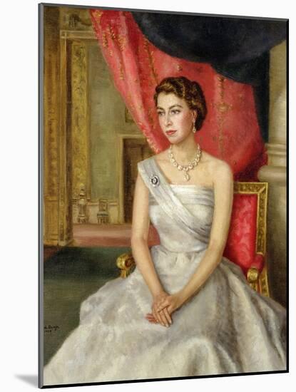 Queen Elizabeth II-Lydia de Burgh-Mounted Giclee Print