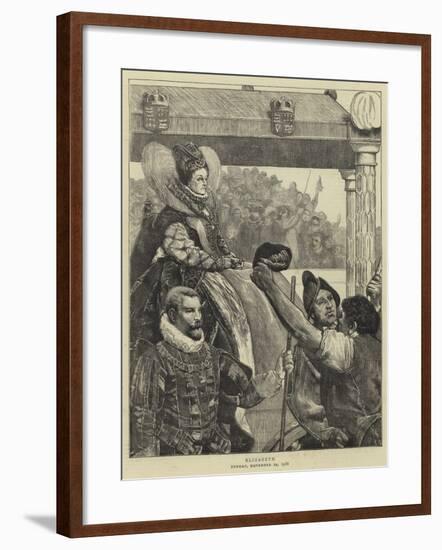 Queen Elizabeth on Her Way to St Paul's-Sir James Dromgole Linton-Framed Giclee Print