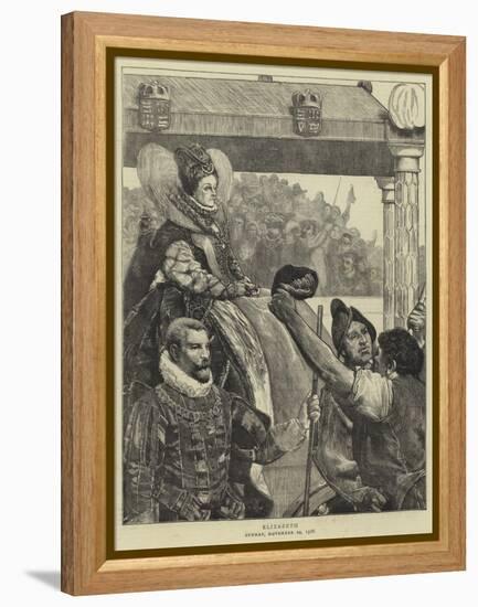 Queen Elizabeth on Her Way to St Paul's-Sir James Dromgole Linton-Framed Premier Image Canvas