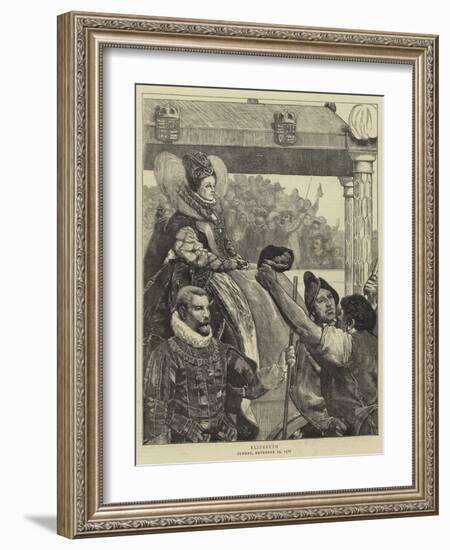 Queen Elizabeth on Her Way to St Paul's-Sir James Dromgole Linton-Framed Giclee Print