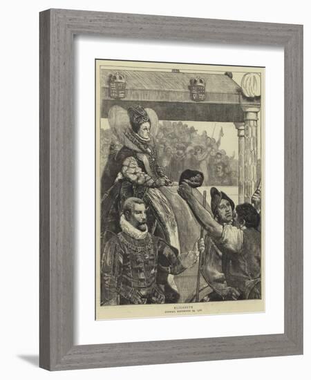 Queen Elizabeth on Her Way to St Paul's-Sir James Dromgole Linton-Framed Giclee Print