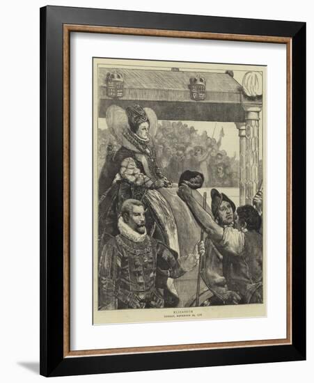 Queen Elizabeth on Her Way to St Paul's-Sir James Dromgole Linton-Framed Giclee Print