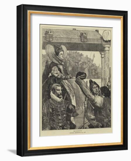 Queen Elizabeth on Her Way to St Paul's-Sir James Dromgole Linton-Framed Giclee Print