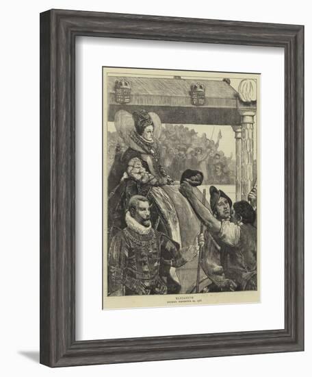 Queen Elizabeth on Her Way to St Paul's-Sir James Dromgole Linton-Framed Giclee Print