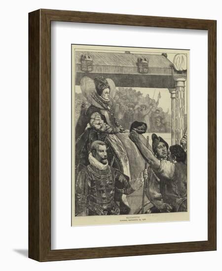Queen Elizabeth on Her Way to St Paul's-Sir James Dromgole Linton-Framed Giclee Print