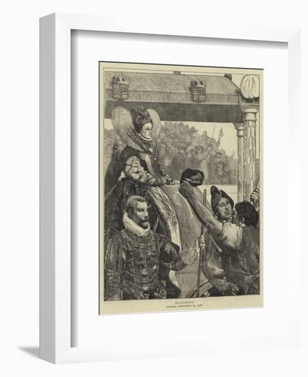 Queen Elizabeth on Her Way to St Paul's-Sir James Dromgole Linton-Framed Giclee Print