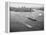 Queen Elizabeth Sailing Through New York Harbor-null-Framed Premier Image Canvas