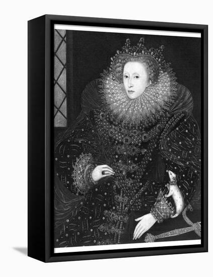 Queen Elizabeth, the Ermine Portrait, 1585-Nicholas Hilliard-Framed Premier Image Canvas