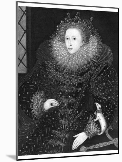 Queen Elizabeth, the Ermine Portrait, 1585-Nicholas Hilliard-Mounted Giclee Print