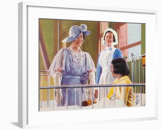 Queen Elizabeth Visiting a Children's Ward at the Middlesex Hospital, 1935-null-Framed Giclee Print