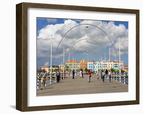 Queen Emma Bridge, Willemstad, Curacao, Netherlands Antilles, West Indies, Caribbean-Richard Cummins-Framed Photographic Print