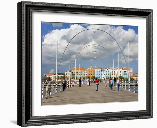 Queen Emma Bridge, Willemstad, Curacao, Netherlands Antilles, West Indies, Caribbean-Richard Cummins-Framed Photographic Print
