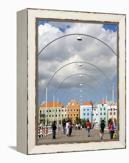 Queen Emma Bridge, Willemstad, Curacao, Netherlands Antilles, West Indies, Caribbean-Richard Cummins-Framed Premier Image Canvas