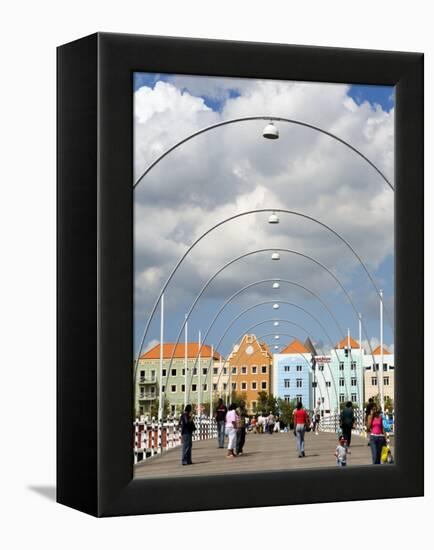 Queen Emma Bridge, Willemstad, Curacao, Netherlands Antilles, West Indies, Caribbean-Richard Cummins-Framed Premier Image Canvas