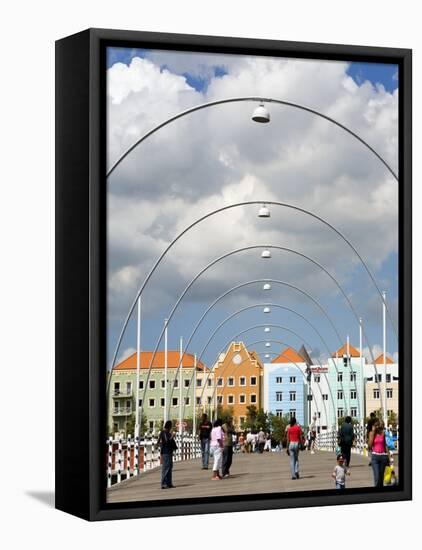 Queen Emma Bridge, Willemstad, Curacao, Netherlands Antilles, West Indies, Caribbean-Richard Cummins-Framed Premier Image Canvas