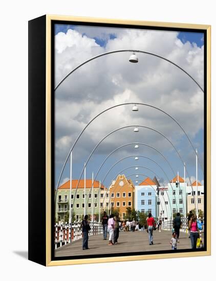 Queen Emma Bridge, Willemstad, Curacao, Netherlands Antilles, West Indies, Caribbean-Richard Cummins-Framed Premier Image Canvas