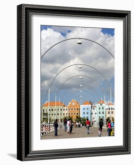 Queen Emma Bridge, Willemstad, Curacao, Netherlands Antilles, West Indies, Caribbean-Richard Cummins-Framed Photographic Print