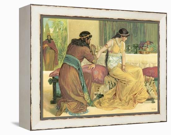 Queen Esther and Haman-English School-Framed Premier Image Canvas