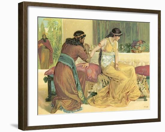 Queen Esther and Haman-English School-Framed Giclee Print