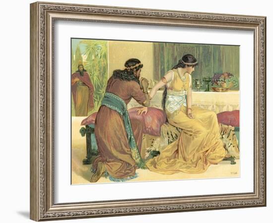 Queen Esther and Haman-English School-Framed Giclee Print