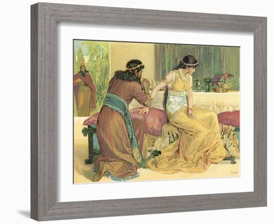 Queen Esther and Haman-English School-Framed Giclee Print