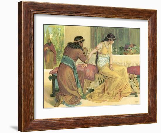 Queen Esther and Haman-English School-Framed Giclee Print