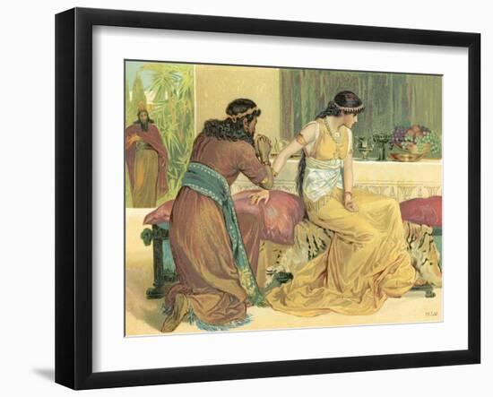 Queen Esther and Haman-English School-Framed Giclee Print