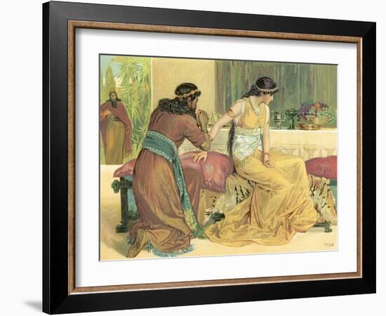 Queen Esther and Haman-English School-Framed Giclee Print