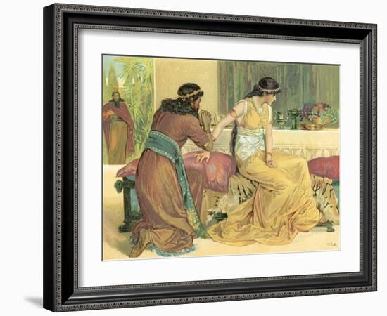 Queen Esther and Haman-English School-Framed Giclee Print