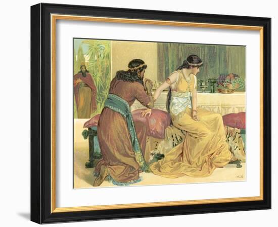 Queen Esther and Haman-English School-Framed Giclee Print