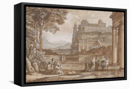 Queen Esther Approaching the Palace of Ahasuerus, 1658-Claude Lorrain-Framed Premier Image Canvas