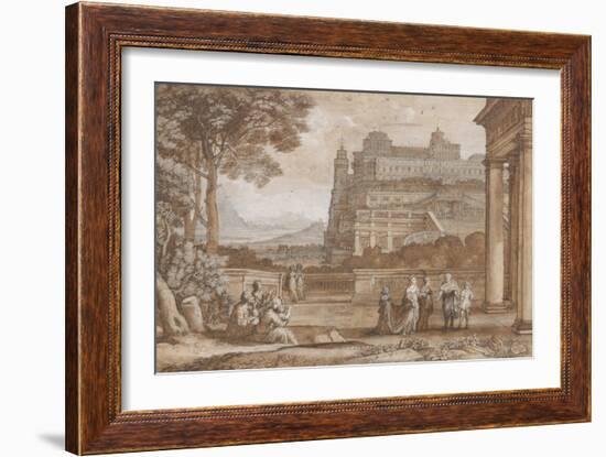 Queen Esther Approaching the Palace of Ahasuerus, 1658-Claude Lorrain-Framed Giclee Print