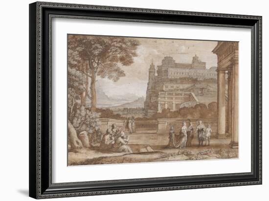 Queen Esther Approaching the Palace of Ahasuerus, 1658-Claude Lorrain-Framed Giclee Print