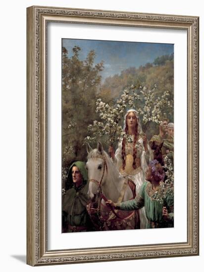 Queen Guinevere's Maying, C.1897 (Oil on Canvas)-John Collier-Framed Giclee Print