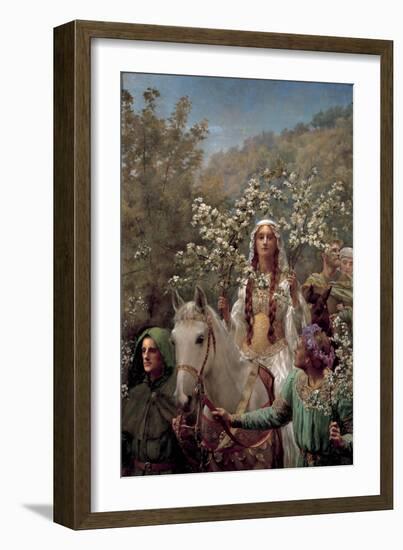 Queen Guinevere's Maying, C.1897 (Oil on Canvas)-John Collier-Framed Giclee Print