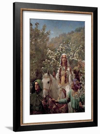 Queen Guinevere's Maying, C.1897 (Oil on Canvas)-John Collier-Framed Giclee Print