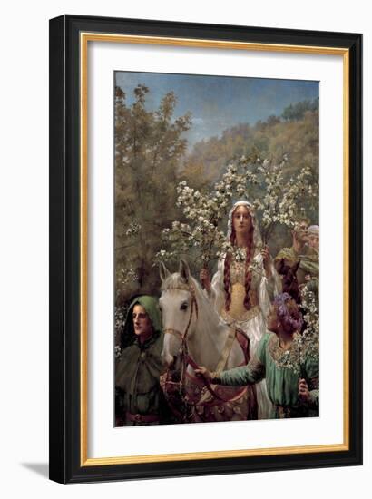 Queen Guinevere's Maying, C.1897 (Oil on Canvas)-John Collier-Framed Giclee Print